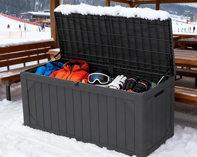 100 Gallon Outdoor Storage Box, Lockable Resin Deck Box - Image 7