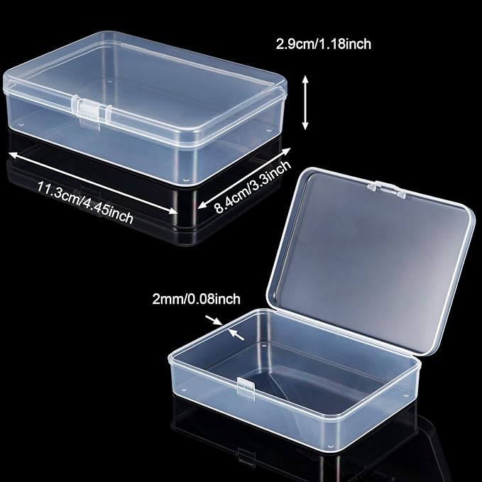 SATINIOR 24 Packs Small Clear Plastic Beads Storage Containers Box - Image 2