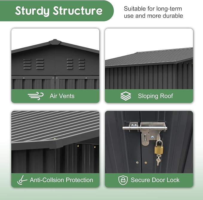 10x8 FT Outdoor Storage Shed - Image 6