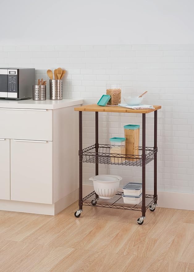 3 Tier Rolling Cart Kitchen Organizer - Image 3