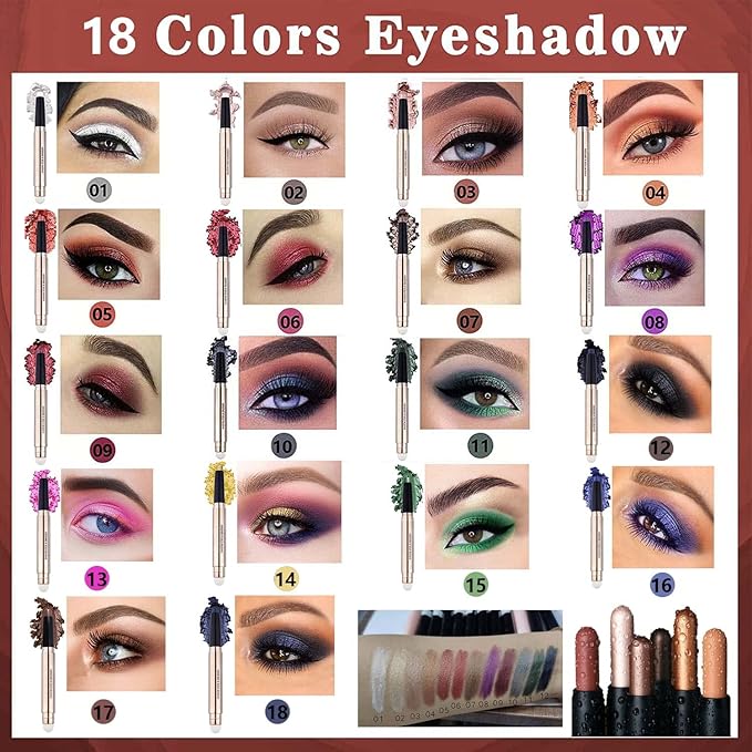 White Eyeshadow Stick Makeup, Highlighter Matte Cream Eye Shadow Pencil - Image 7