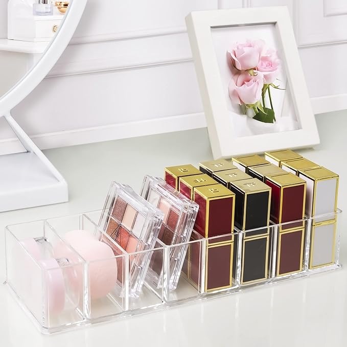 Detachable Makeup Organizer, 8 Compartments Acrylic Cosmetic Storage Jewelry - Image 5