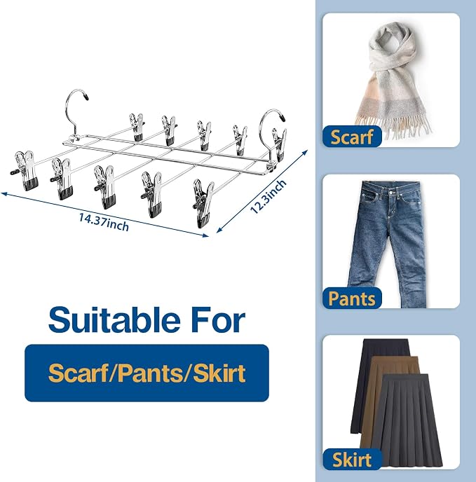 3 Piece Skirt Hanges Space Saving, Pants Hangers - Image 6