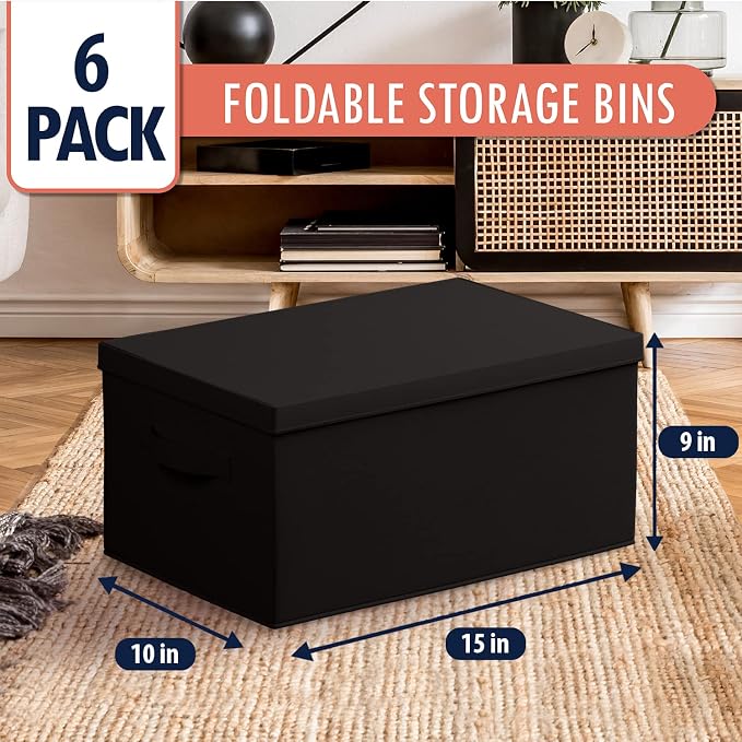 Ornavo Home 6 Pack Collapsible Storage Bins - Image 6