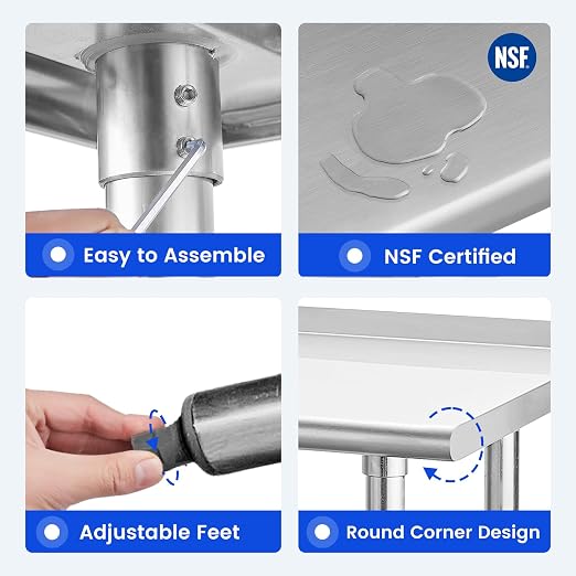 Hally Sinks & Tables H Stainless Steel Table - Image 6