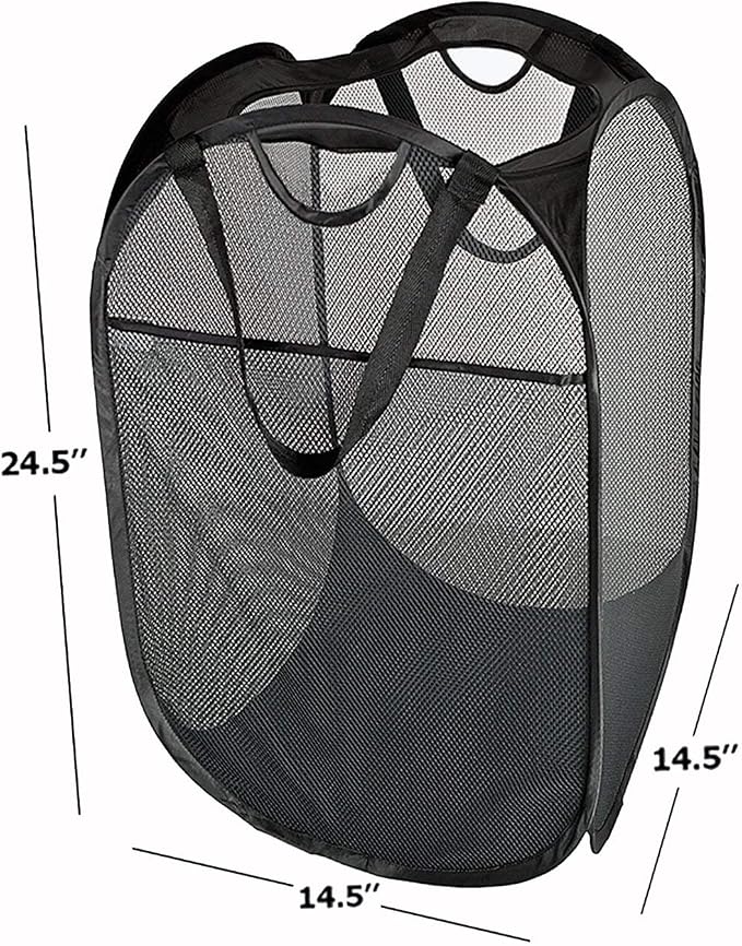 HOUSE AGAIN Mesh Popup Laundry Hamper, Collapsible Laundry Basket, Foldable Pop - Image 2