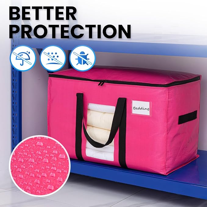TAILI 2 Pack Pink Extra Large Moving Bags, Heavy Duty Totes - Image 8