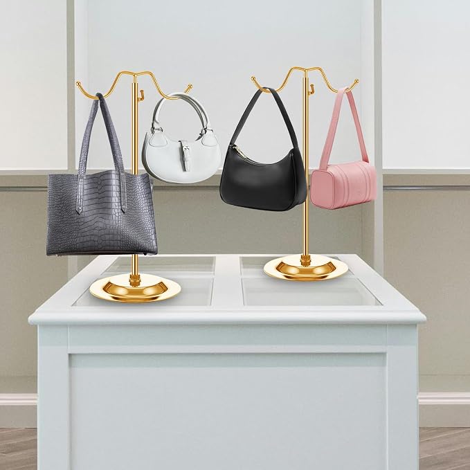 4 Pcs Purse Display Stand Adjustable Height Handbag Display Stand Metal Handbag - Image 5