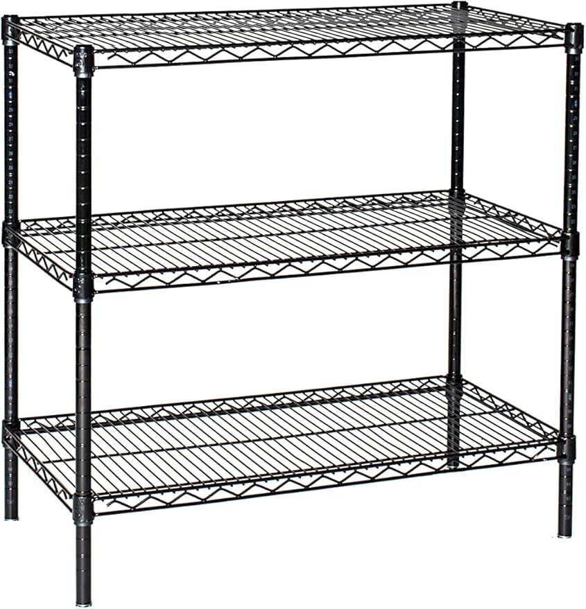Omega 36" Deep x 72" Wide x 36" High 3 Tier Black Starter Shelving Unit by OmegaProductsCorporation