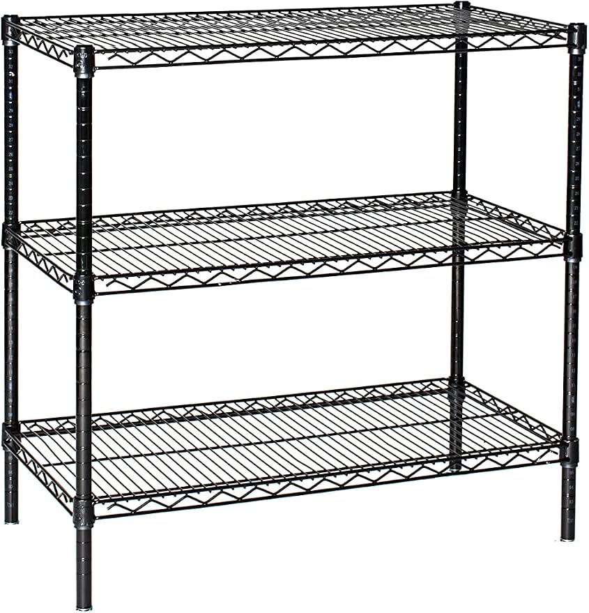 Omega 21" Deep x 36" Wide x 80" High 3 Tier Black Starter Shelving Unit by OmegaProductsCorporation