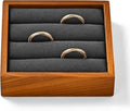 Solid Wood 3-Slots Jewelry Ring Display Tray Showcase Small Jewelry Display by Woodten