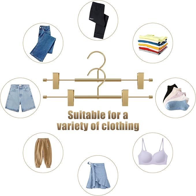 VWV 10-Pack Adjustable Women's Skirt and Pants Hangers, Space-Saving, Suitable - Image 4
