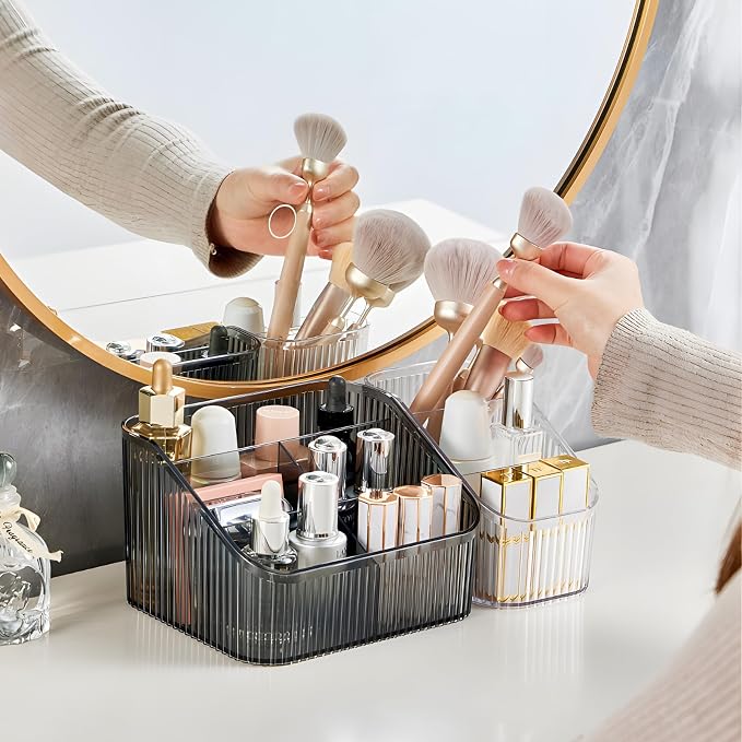 Black Makeup Brush Holder & Organizer - Image 2