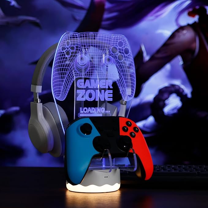 YuanDian Light up Headphone Controller Holder, 16 Colors 3D LED Lights Gamepad - Image 7