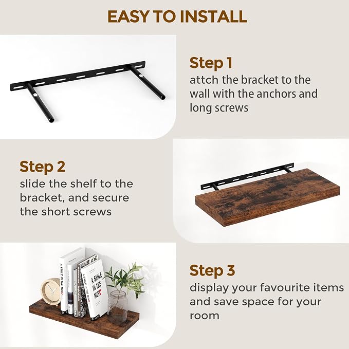 36x9.3 Floating Shelves for Wall, Wood Floating Shelf 36 Inch Long, Large Deep - Image 8
