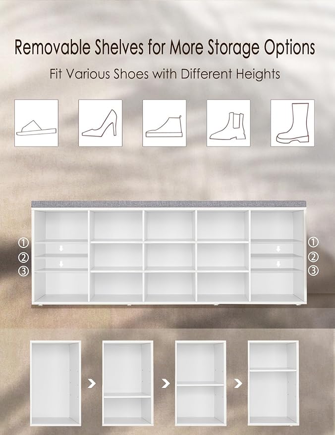 DINZI LVJ Shoe Storage Bench - Image 5