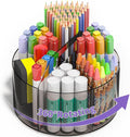 Acrylic Pen Organizer, 360 Degree Rotating Desk Organizer by Mefirt