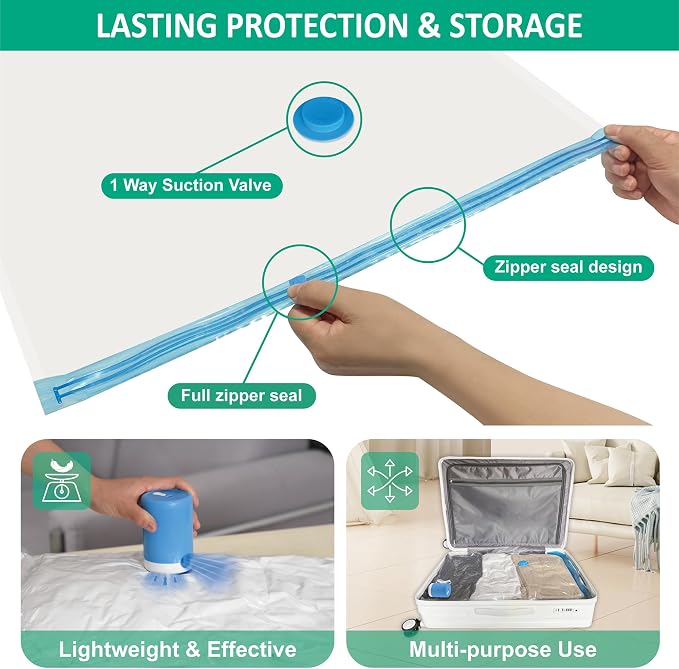 6 Pack Travel Vacuum Storage Bags - Image 6