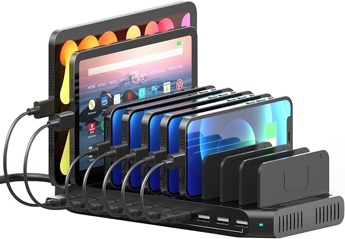 10-Port Multi Charging Station, 60W USB Tablet Charging Station by SuidekDirect
