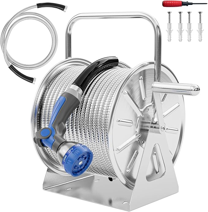 SPECILITE Stainless Steel Garden Hose Reel by SPECILITE