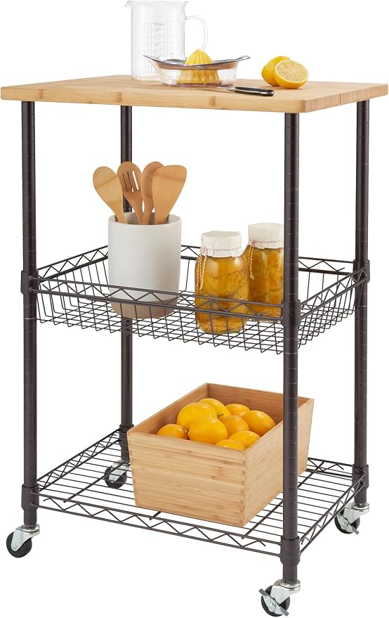 3 Tier Rolling Cart Kitchen Organizer - Image 2