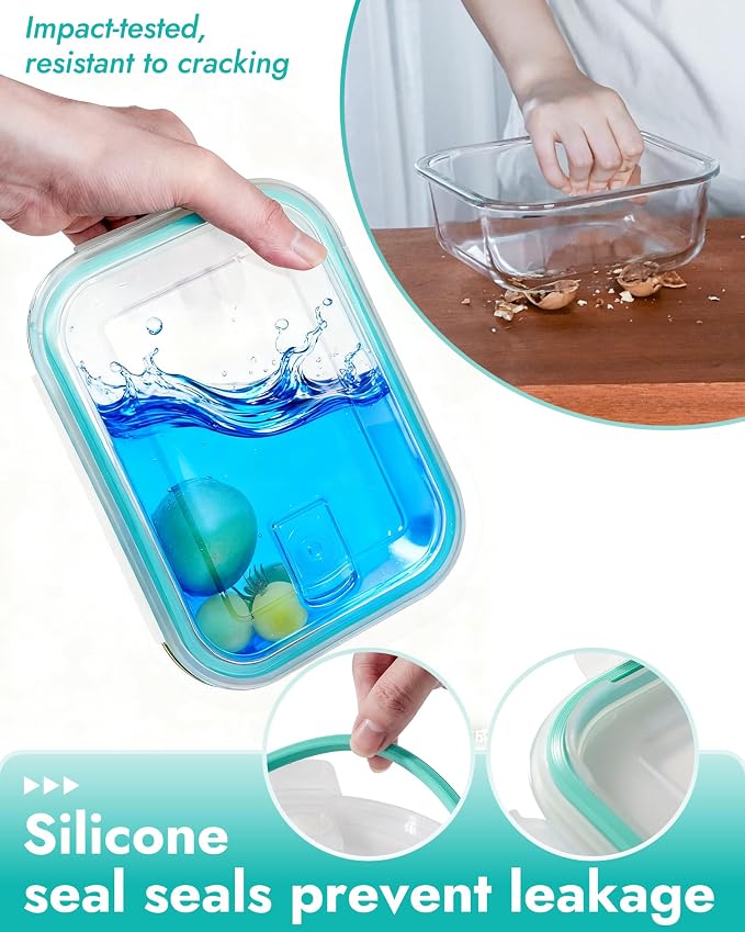 6-Piece Borosilicate Glass Food Storage Containers Set - Image 2