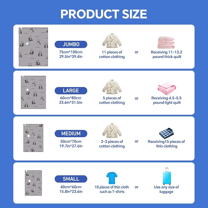 8 Pack Jumbo Vacuum Storage Bags - Image 8