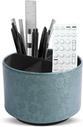 lizimandu Round Leather Art Supply Organizer, Remote Control Holder, 360 Degree by LIZIMANDU