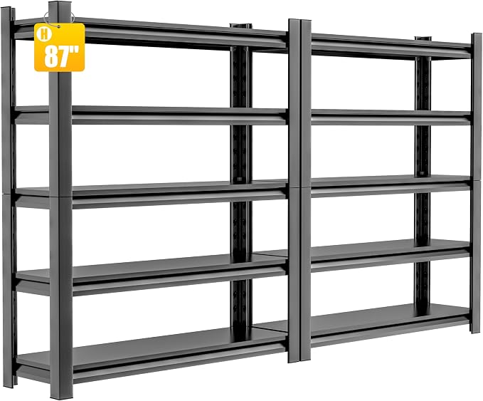 2 Sets Garage Shelving Unit 24" D x 48" W x 87" H Heavy Duty Storage Shelves by HzdbhdGarageShelving