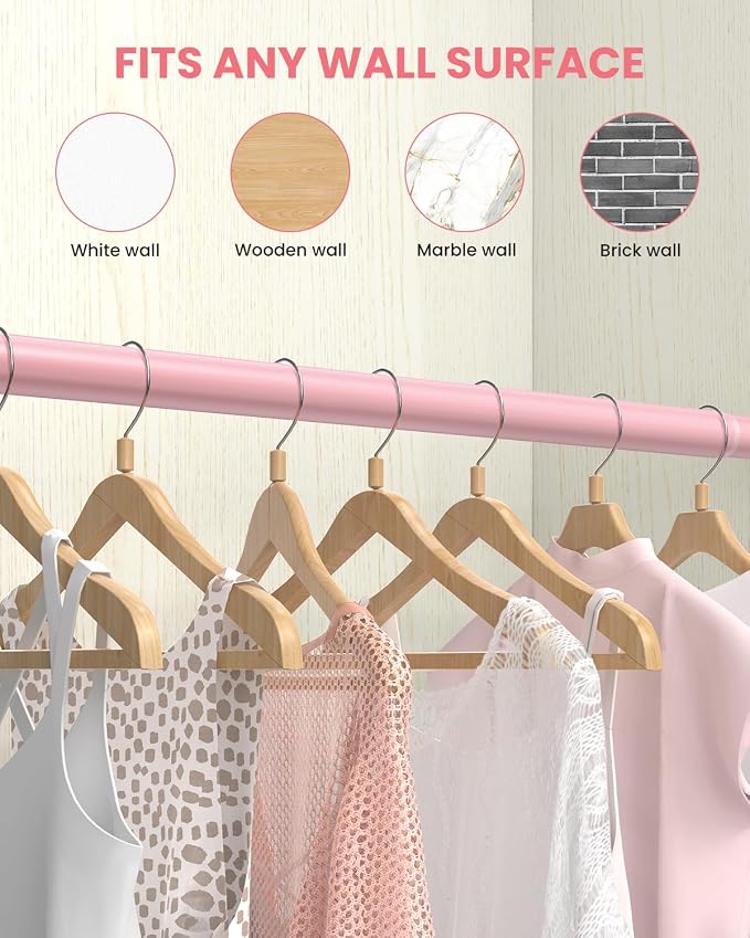 Closet Rods for Hanging Clothes, 17 to 39 Inches Stepless Adjustable Metal - Image 4
