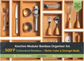 10-Piece Bamboo Drawer Organizer Set, 2.2" Deep Multi-Use Organizers by Keechee