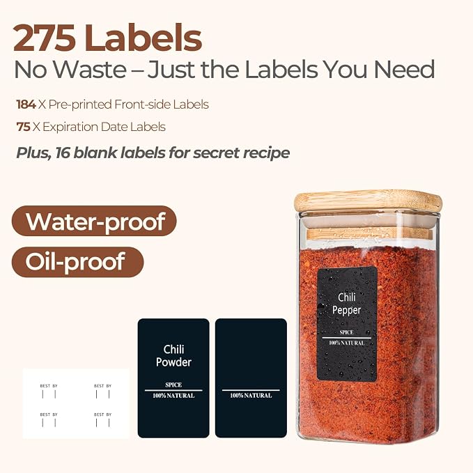 ComSaf 16Pcs Glass Spice Jars - Image 5