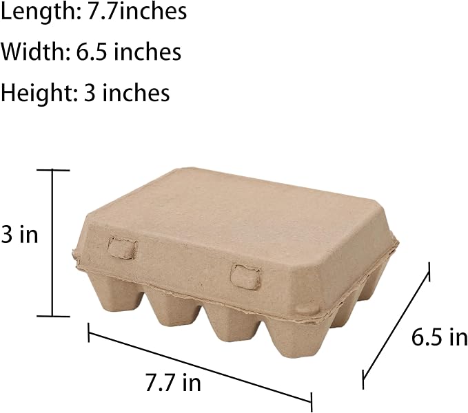25 Pack Egg Cartons Bulk, 3x4 Style Reusable Empty Natural Paper Pulp Egg - Image 2