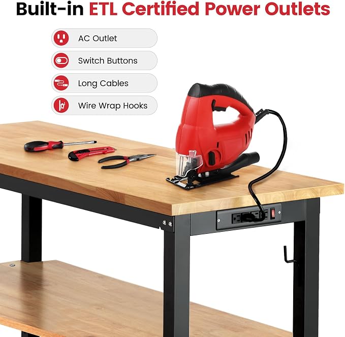 Adjustable Height Work Bench 48 x 20 Workbench - Image 6