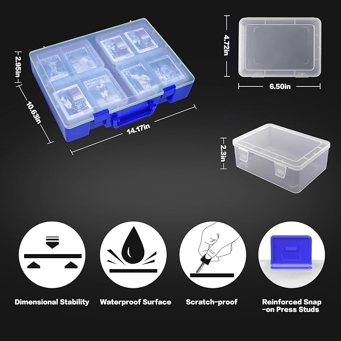 ALCYON 1600+ Baseball Card Storage Box, Sports Cards Holder Organizer Hard - Image 3