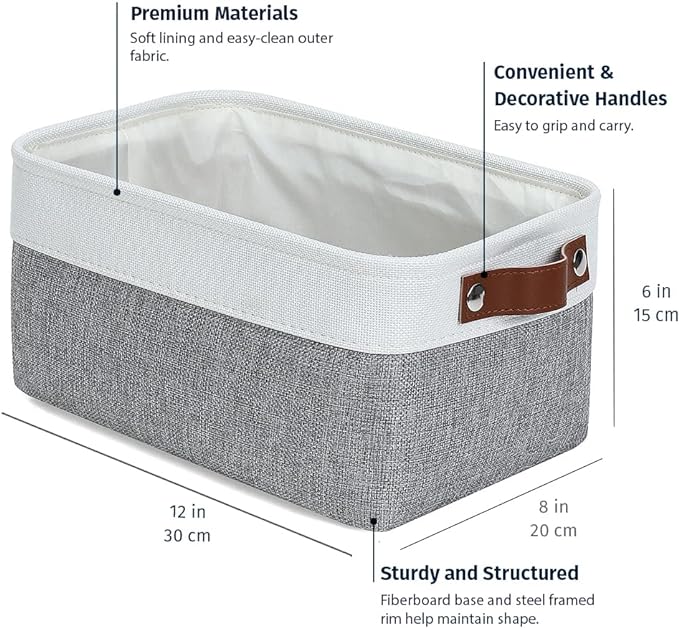OrganiHaus Small Fabric Storage Baskets - Image 2