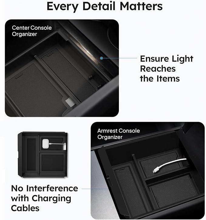 4PCS Upgraded Tesla Model Y Juniper Accessories & Tesla Model 3 Accessories - Image 5