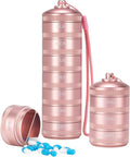 XHT Pink Weekly Metal Pill Organizer 7 Day 2 Times a Day – Aesthetic Waterproof by XHT