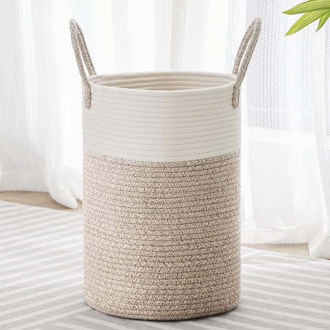 VIPOSCO Tall Laundry Hamper, Woven Rope Storage Basket by VIPOSCO