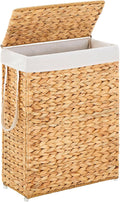Handwoven Slim Laundry Hamper by LGENHOOMHandwovenNaturalWaterHyacinthBasket