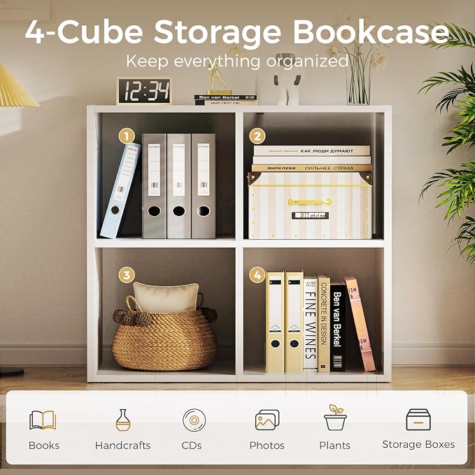 COMHOMA 4 Wood Cube Storage Organizer - Image 7