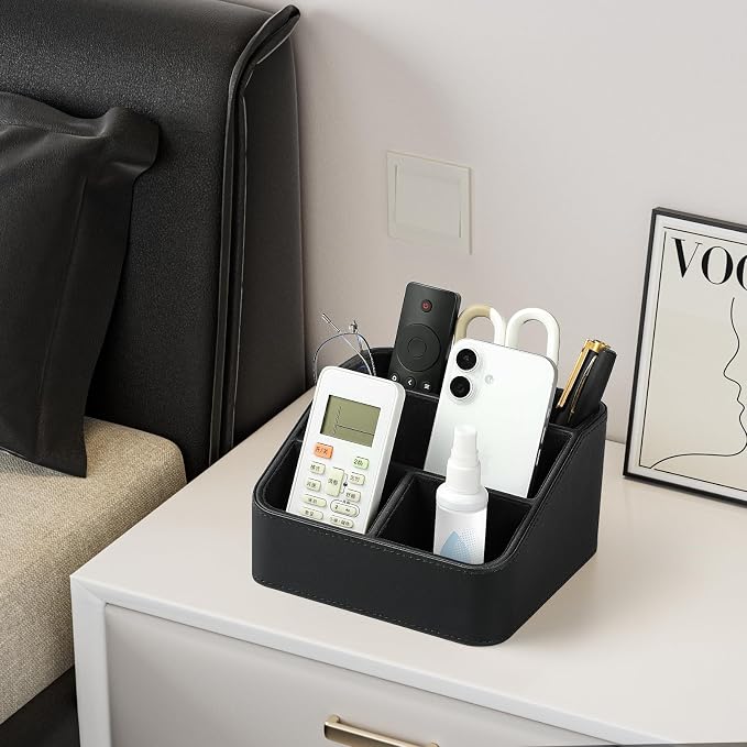 Remote Control Holder, PU Leather Small Desk Organizer - Image 7