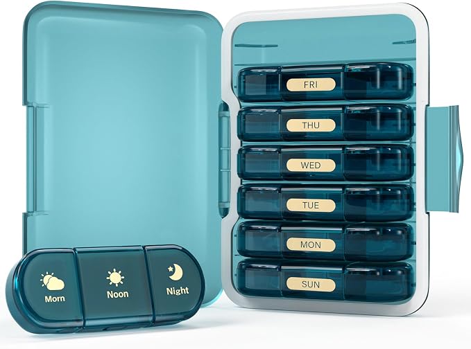 Weekly Pill Organizer 3X a Day, 7 Day Pill Box 3 Times, Portable - Image 7
