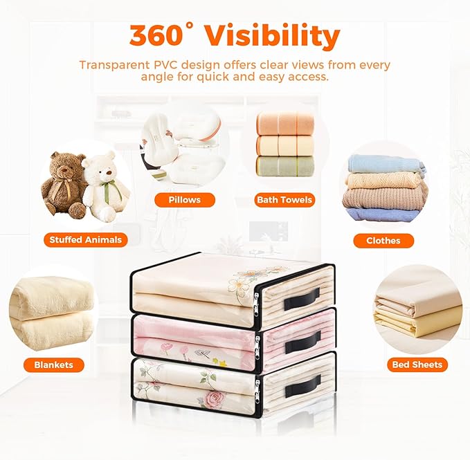 SpaceWhisper 10 Pack Clear Storage Bags, Plastic Blanket Storage Bags - Image 4