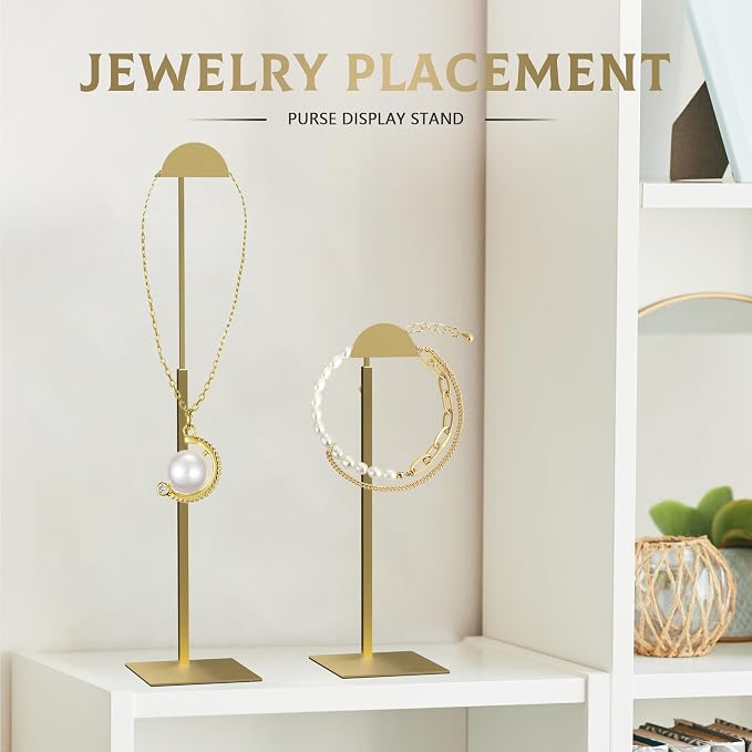 Purse Display Stand Adjustable Height Gold Purse Rack - Image 6