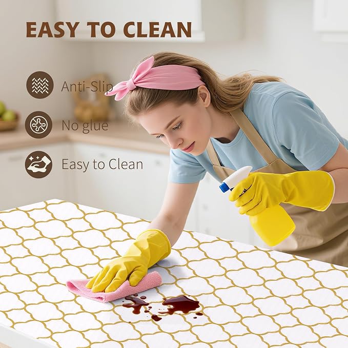 Shelf Liners for Kitchen Cabinets 23in x 20FT Non Adhesive Drawer Liner Gold - Image 5