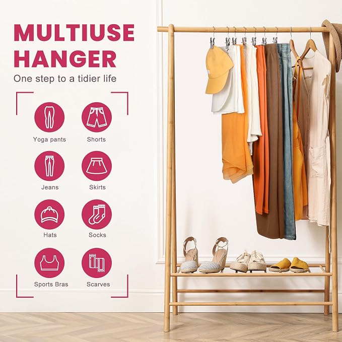 50 Pack Pants Hangers with Clip, Legging Organizer - Image 5