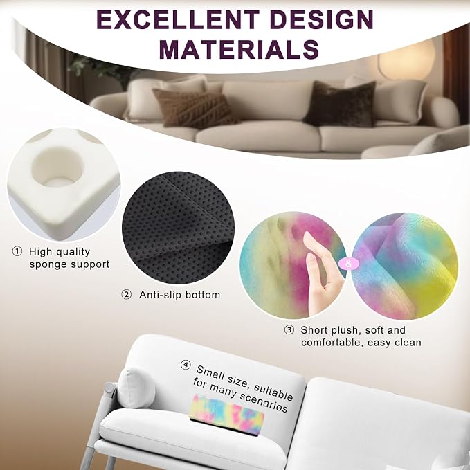 Couch Cup Holder Pillow, 5 Hole Couch Drink Holder! Keep Drinks Hand Side and - Image 7