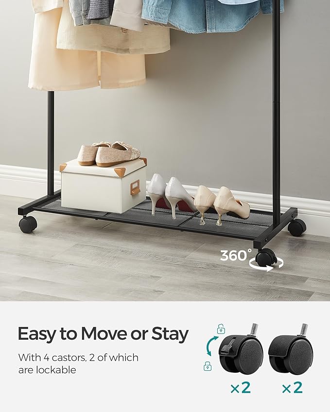 SONGMICS Clothes Rack with Wheels, Clothing Rack - Image 4