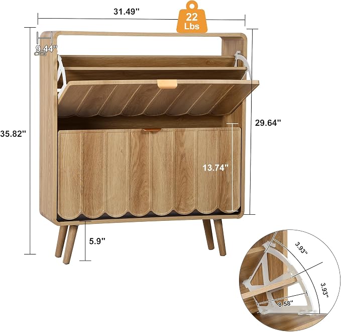 Shoe Storage Cabinet for Entryway - Image 2